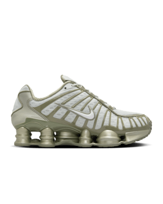 【美品】NIKE SHOX TL ライトシルバー/ライトアーミー/ホワイト 🌪️ NIKE Shox TL – Light Silver / White / Light Army A futuristic